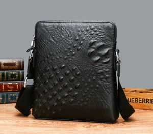 Krokodile Sythetische Leder -Messager -Tasche