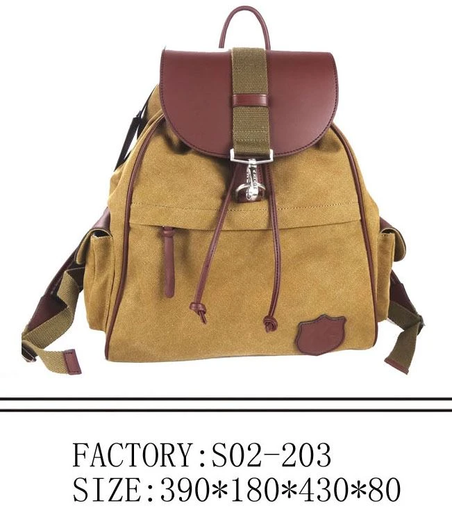 Canvas-Leder-Rucksack